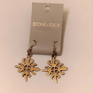Stone + stick Dangling Earrings NWT